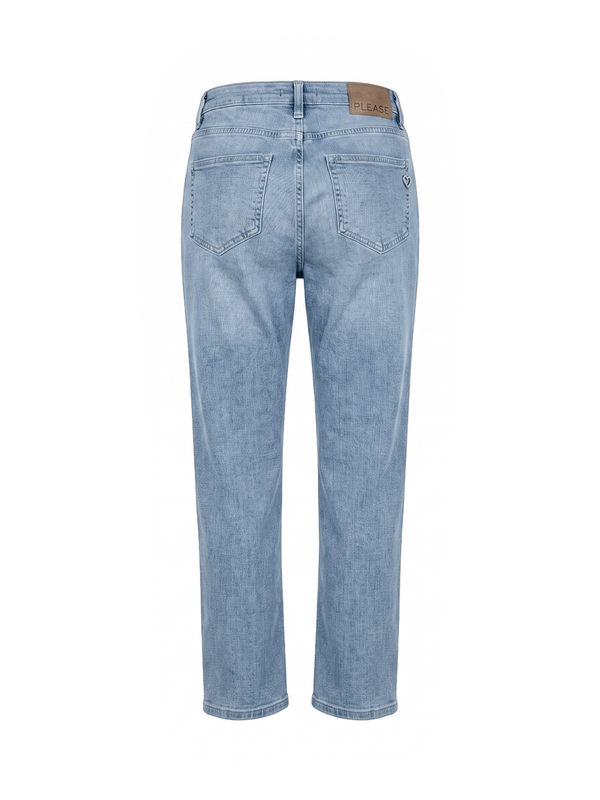 Jeans girlfriend Please azzurro chiaro con cuore metallico