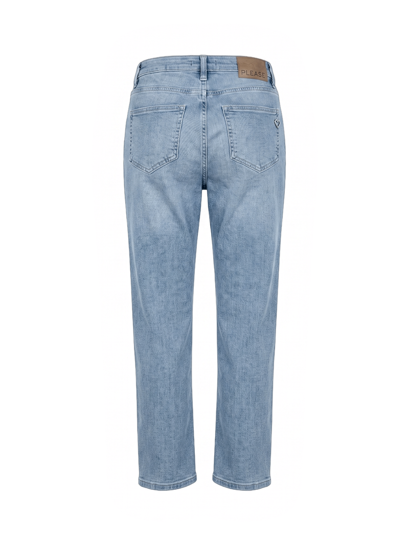 Jeans girlfriend Please azzurro chiaro con cuore metallico