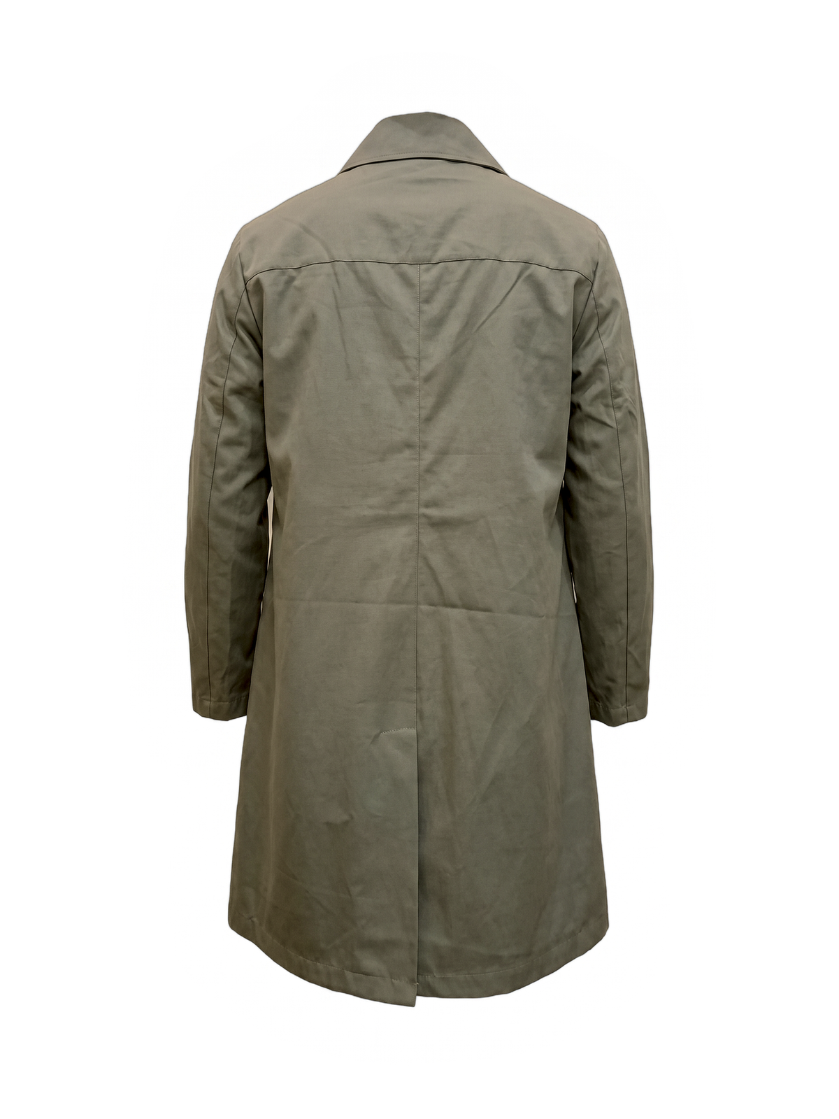 Trench verde oliva minimalista lunghezza 3/4