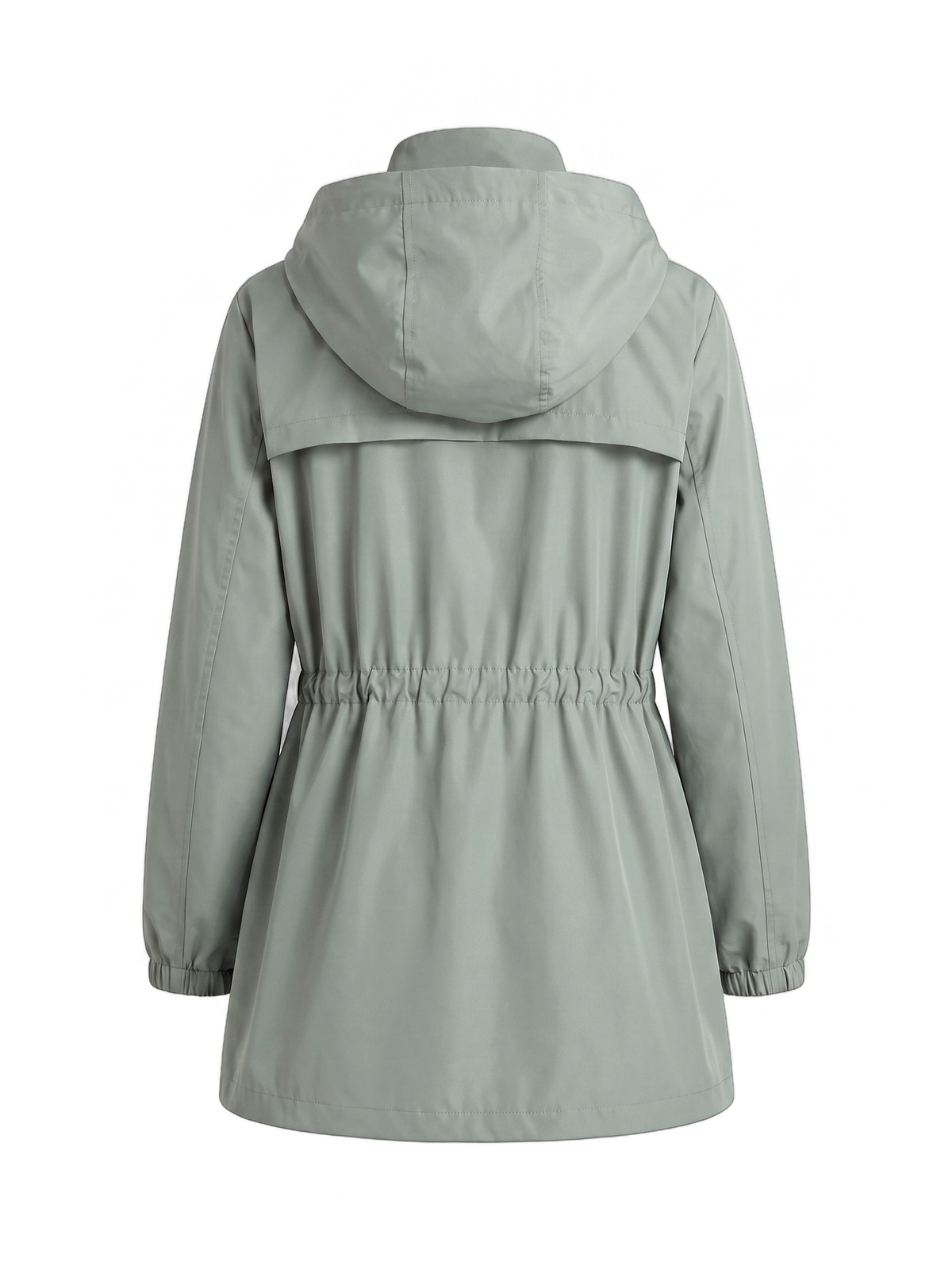 Parka leggero verde menta con coulisse e cappuccio