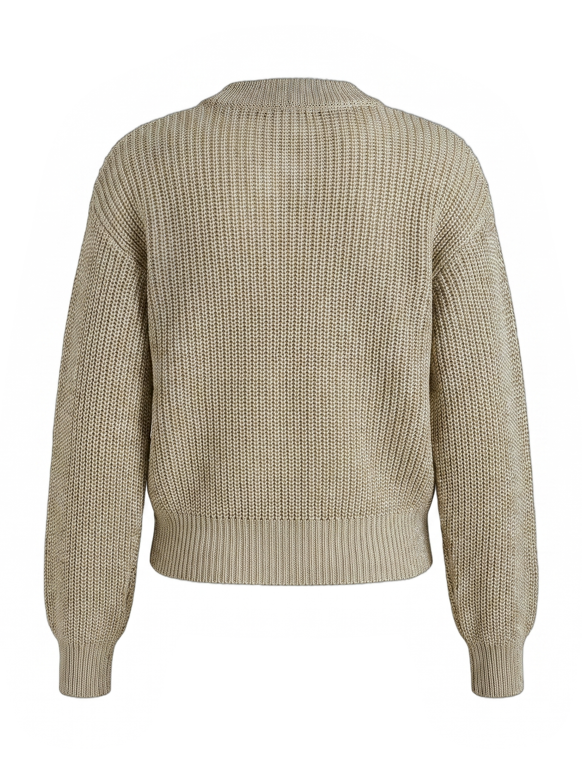 Cardigan PLEASE oro metallizzato con bottoni bianchi
