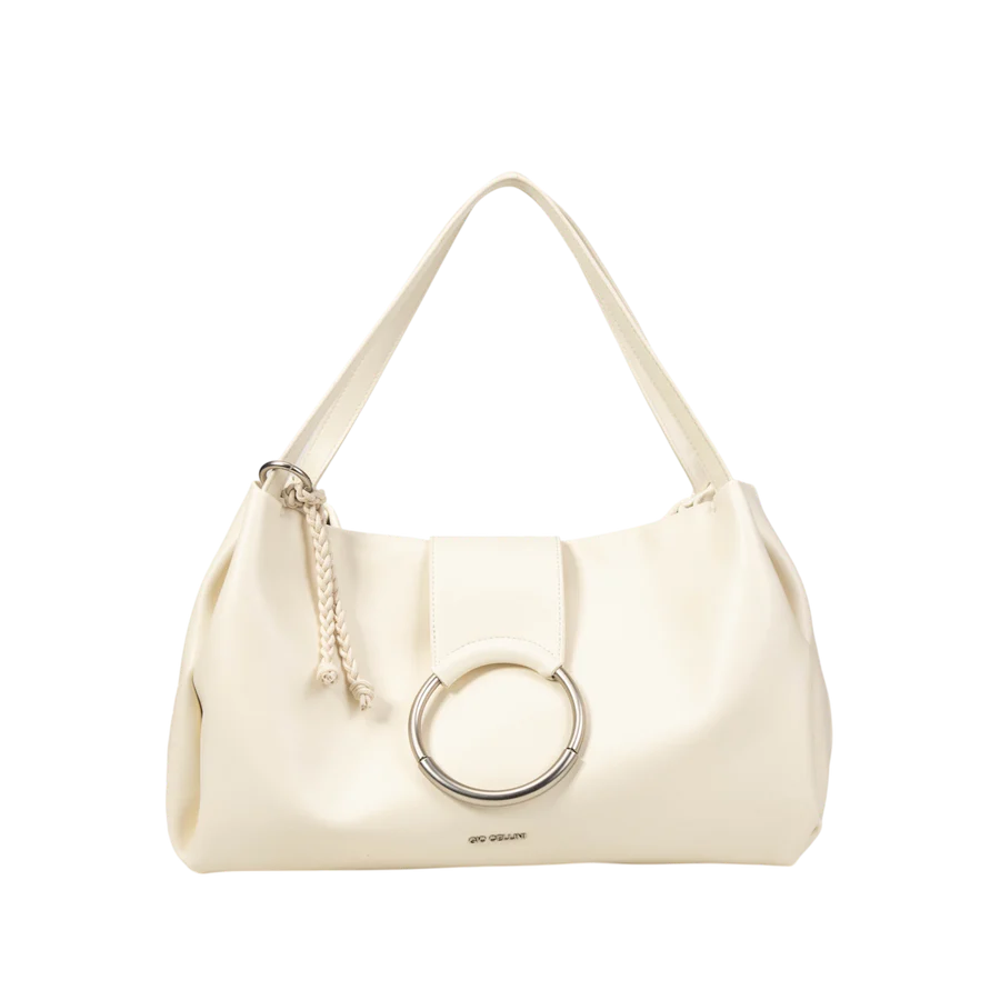 Borsa a spalla con anello Giò Cellini-Bianco