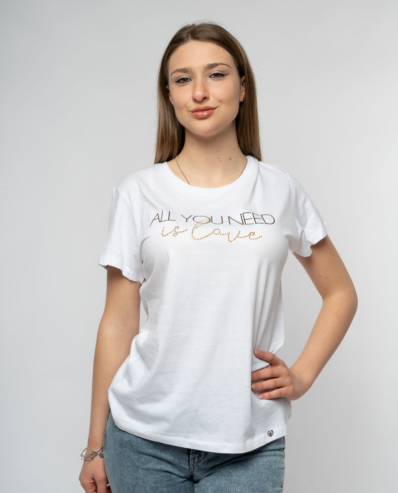 immagine-1-please-t-shirt-please-mezza-manica-slim-con-stampa-all-you-need-is-love-bianco-t-shirt-top-t7663pe306_bianco