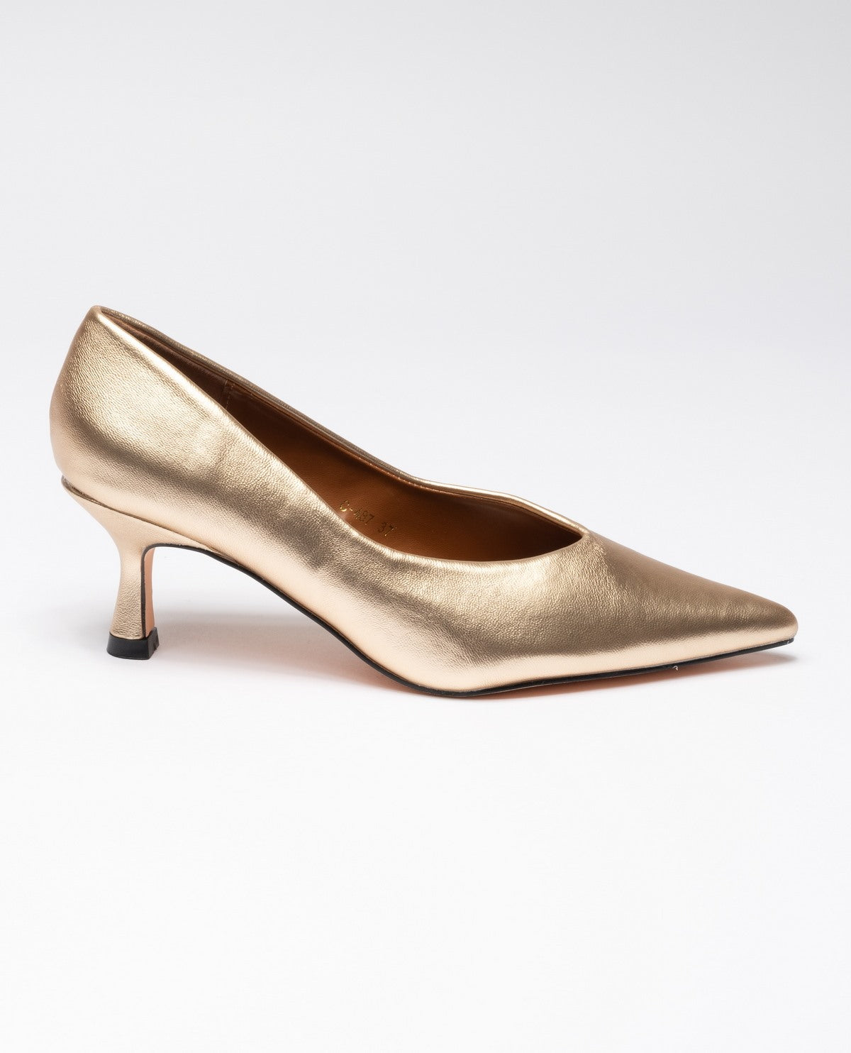 GOLD | Decolletè a punta in ecopelle liscia kitten heels