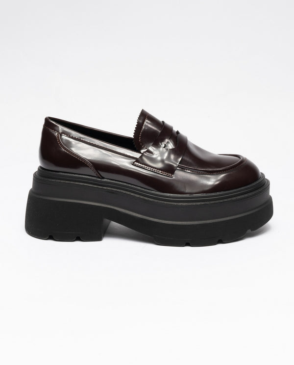 BORDEAUX | Mocassini in ecopelle con suola chunky