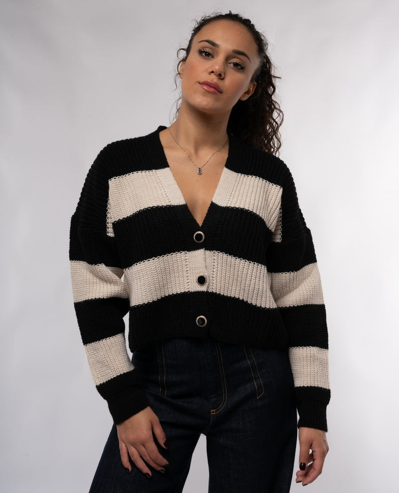 immagine-1-zahjr-cardigan-da-donna-zahjr-crop-a-righe-con-bottoni-gioiello-latte-nero-maglieria-cardigan-53539474_latte-nero