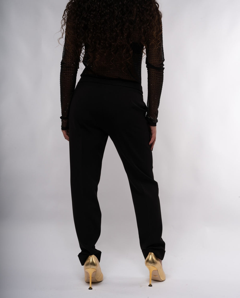 Black Premium By EMP Pantalone Nero Con Risvolto – Jeans Bootcut In Cotone, Moda Casual E Everyday Goth - 3