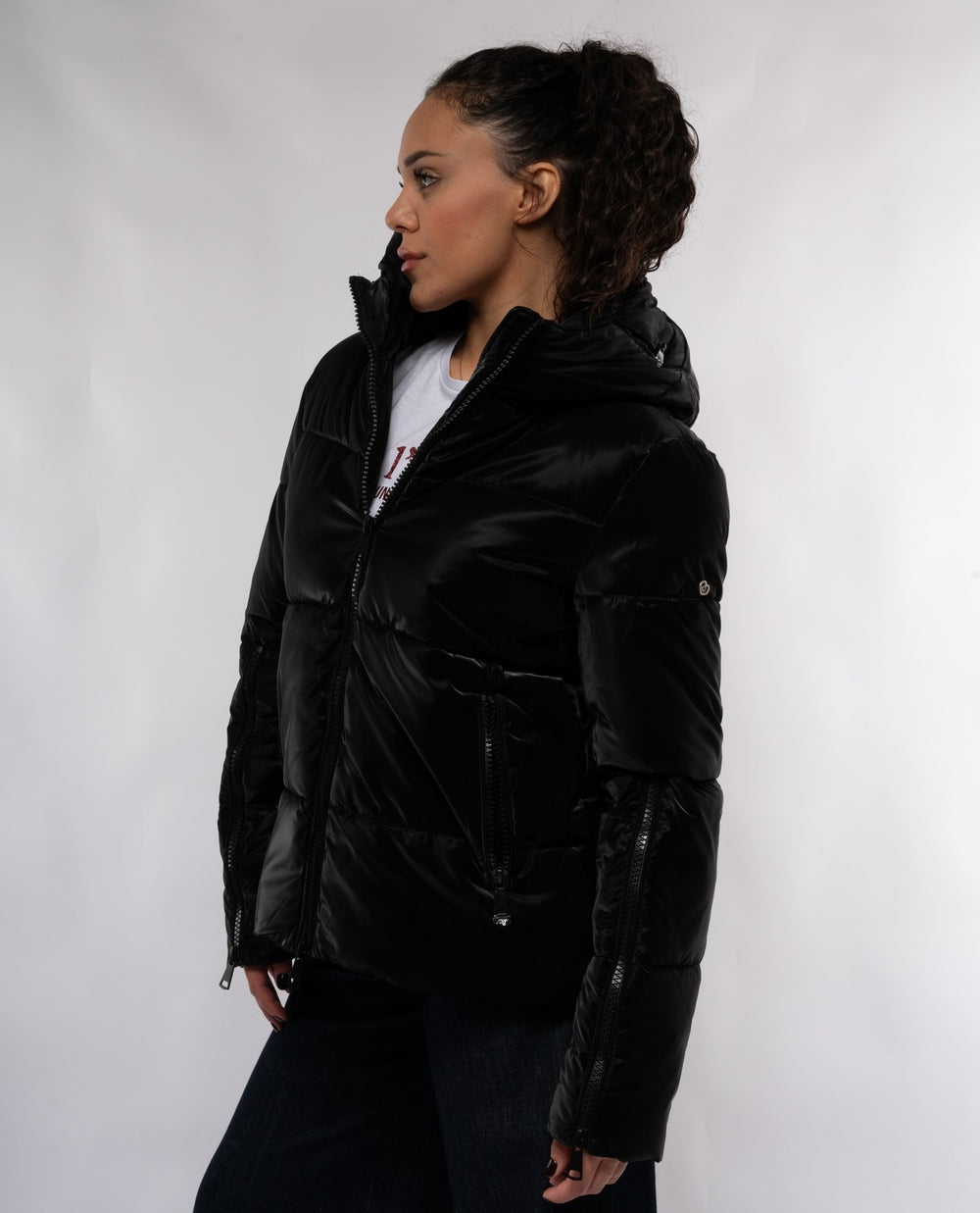SENSERISE Gilet Trapuntato Donna Oversize Senza Maniche, Con Cappuccio E Tasche, Caldo Invernale, Nero