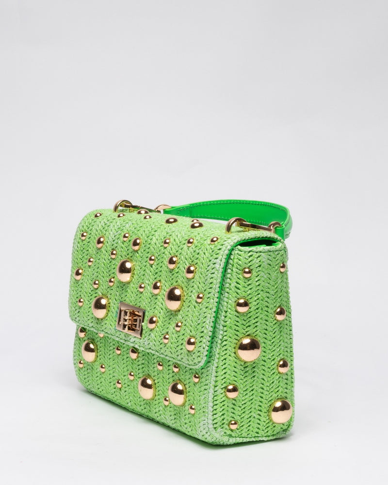 immagine-2-sstore-borsa-a-spalla-in-rafia-con-borchie-dorate-e-tracollina-in-catena-green-borse-ff27241_green