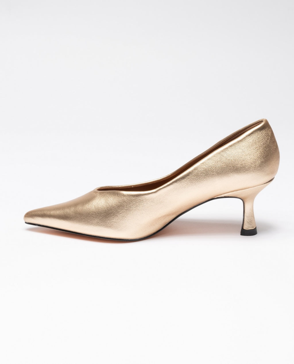 GOLD | Decolletè a punta in ecopelle liscia kitten heels