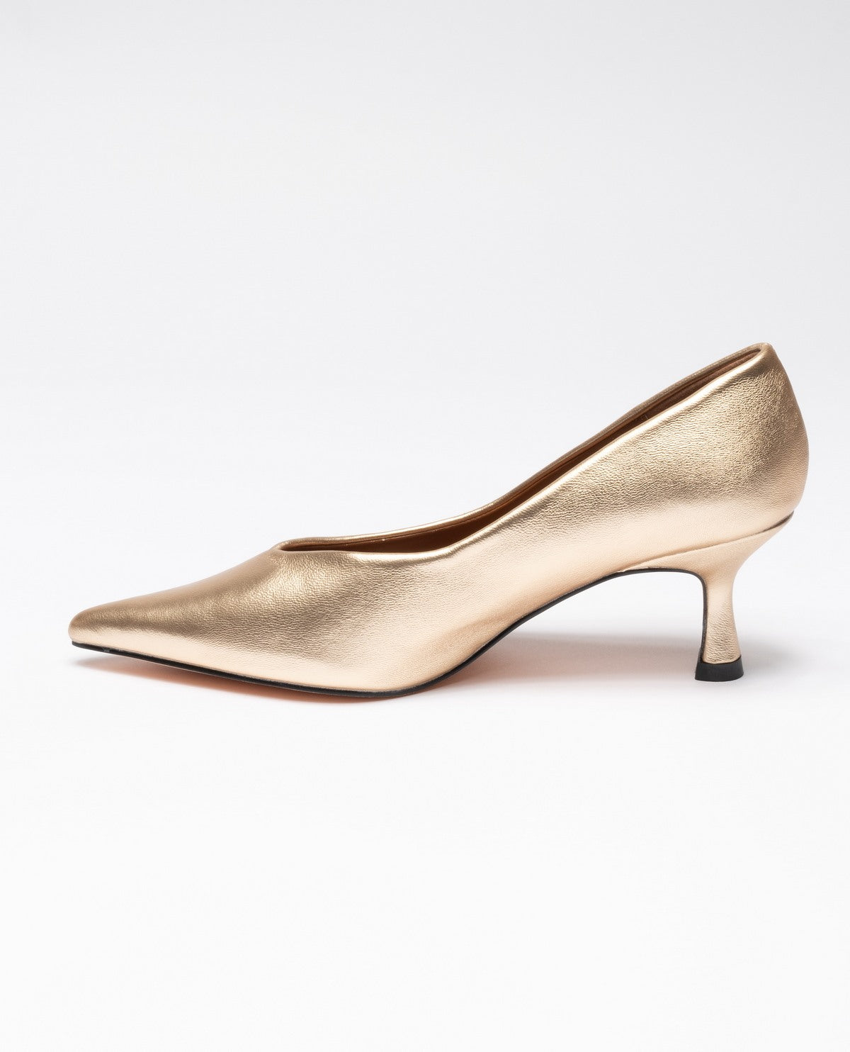 GOLD | Decolletè a punta in ecopelle liscia kitten heels