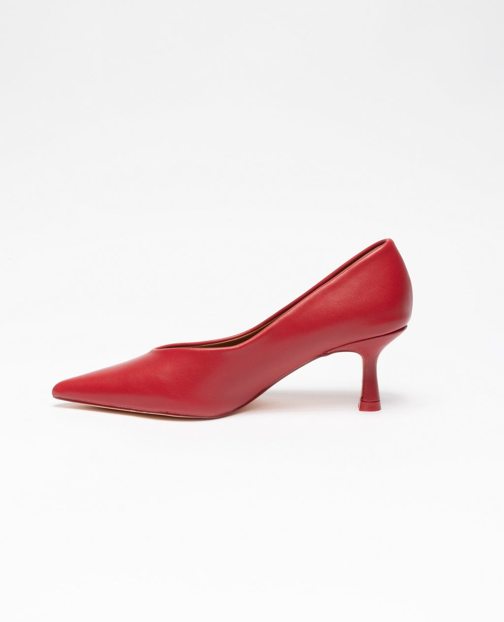 RED | Decolletè a punta in ecopelle liscia kitten heels