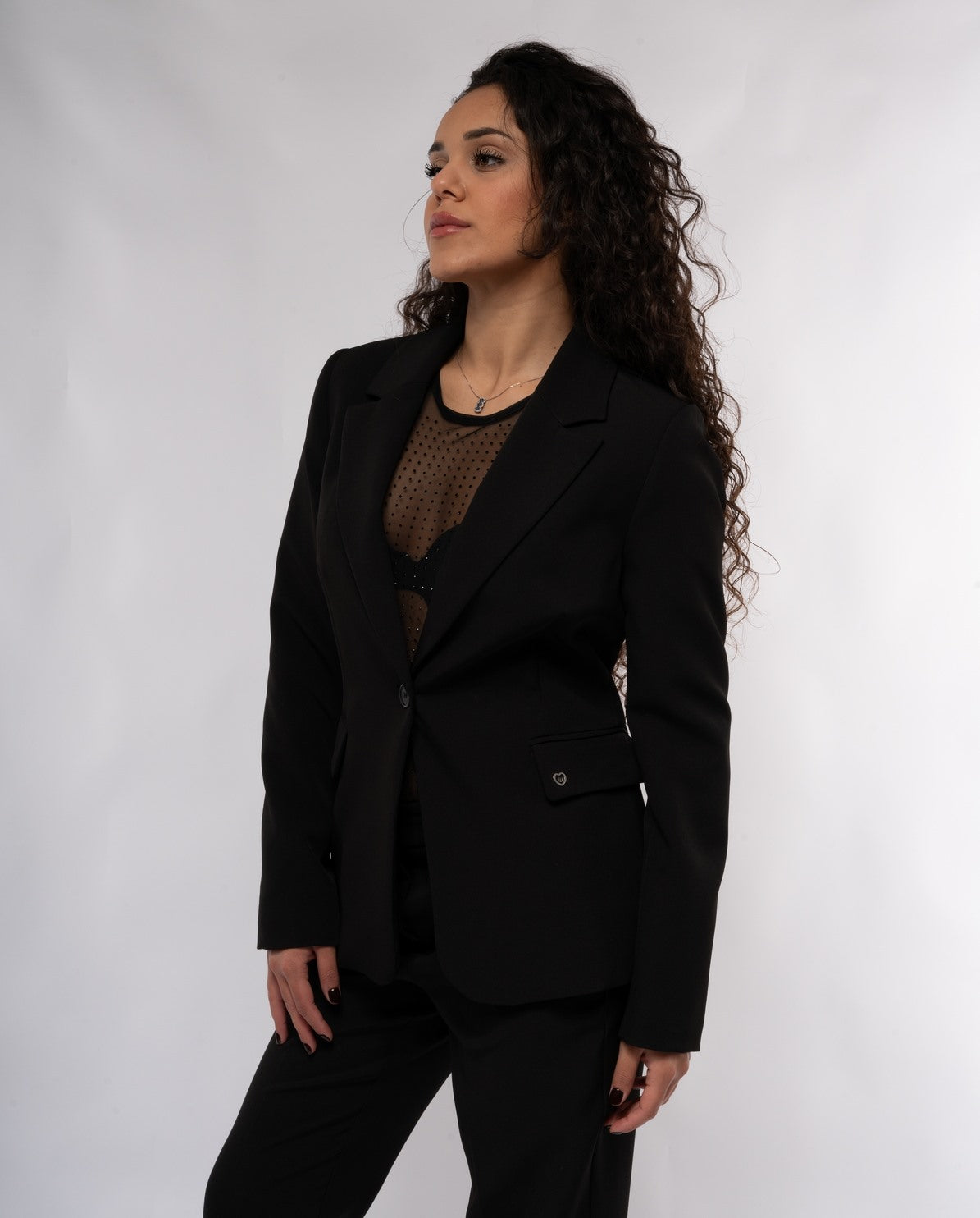 immagine-3-please-giacca-da-donna-please-monopetto-avvitata-collo-reverse-nero-giacche-e-blazer-j493qramon_nero