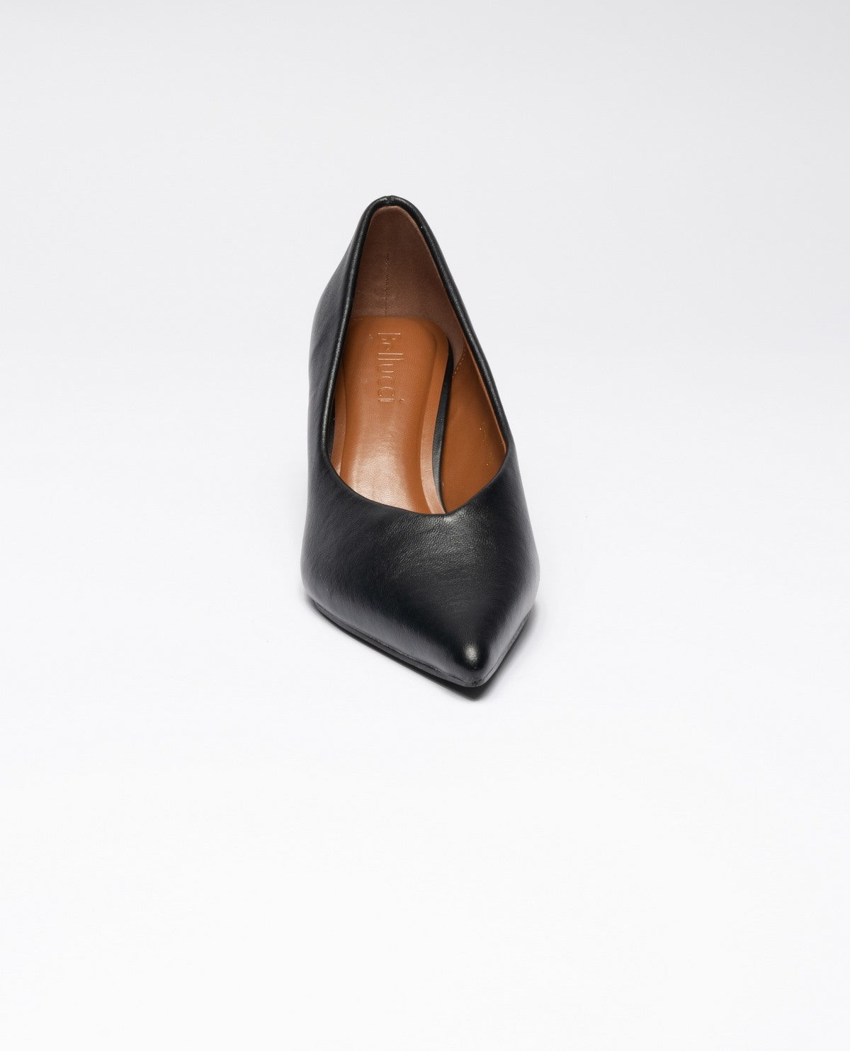 BLACK | Decolletè a punta in ecopelle liscia kitten heels