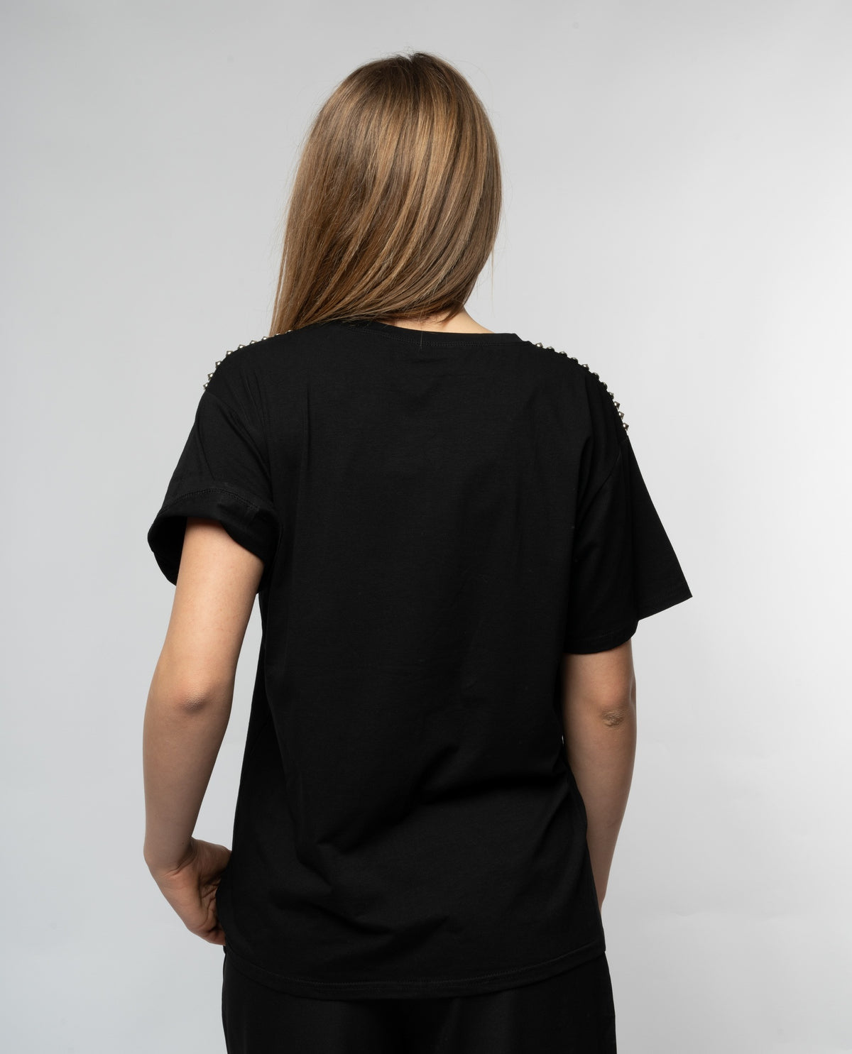 immagine-3-sstore-t-shirt-mezza-manica-girocollo-in-cotoneelasticizzato-con-borchie-argento-nero-t-shirt-top-s-136_nero