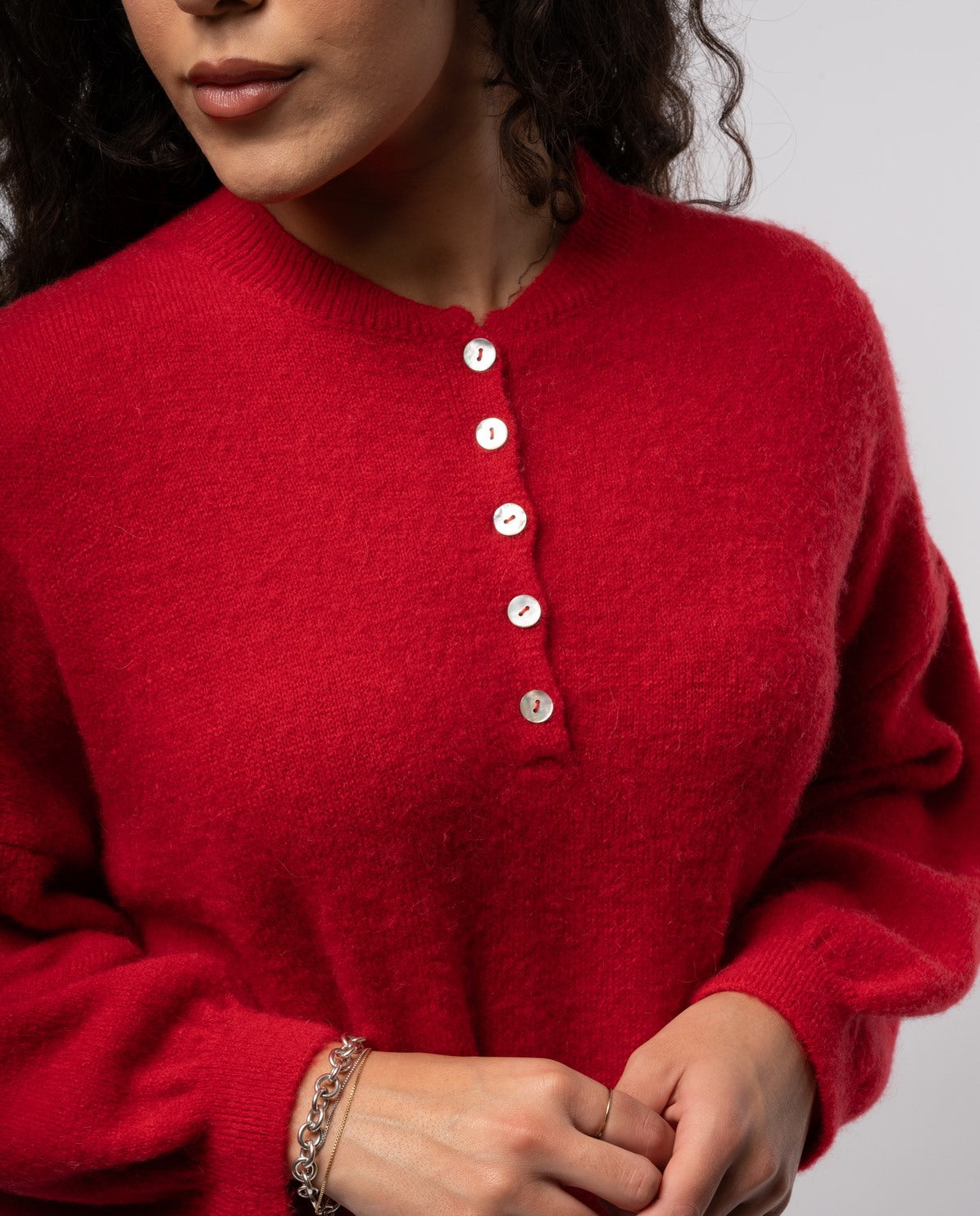 immagine-5-please-maglione-da-donna-please-in-maglia-maniche-lunghe-girocollo-con-bottoncini-rosso-maglieria-cardigan-m734724569_rosso