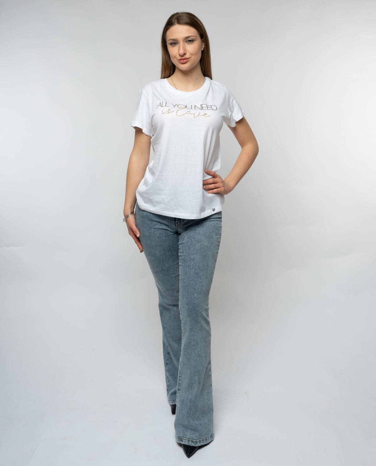 immagine-5-please-t-shirt-please-mezza-manica-slim-con-stampa-all-you-need-is-love-bianco-t-shirt-top-t7663pe306_bianco