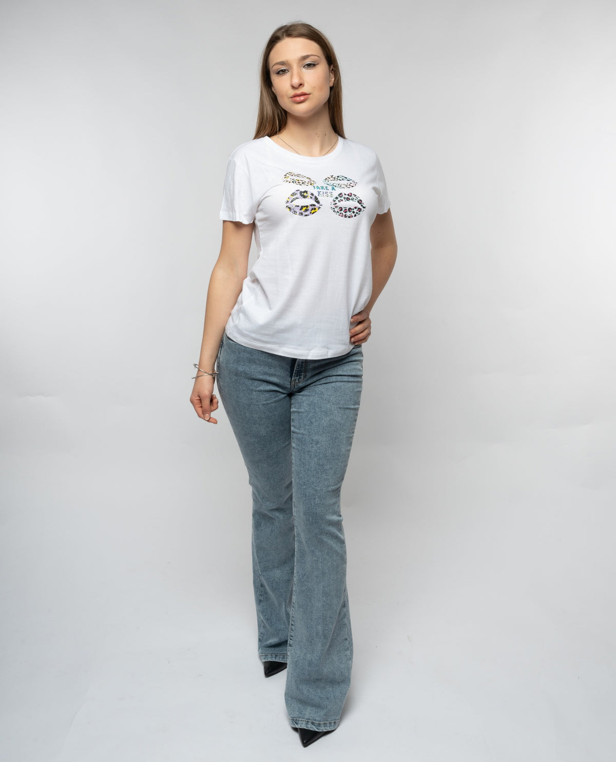 immagine-5-please-t-shirt-please-mezza-manica-slim-con-stampa-take-a-kiss-bianco-t-shirt-top-t7663pe302_bianco