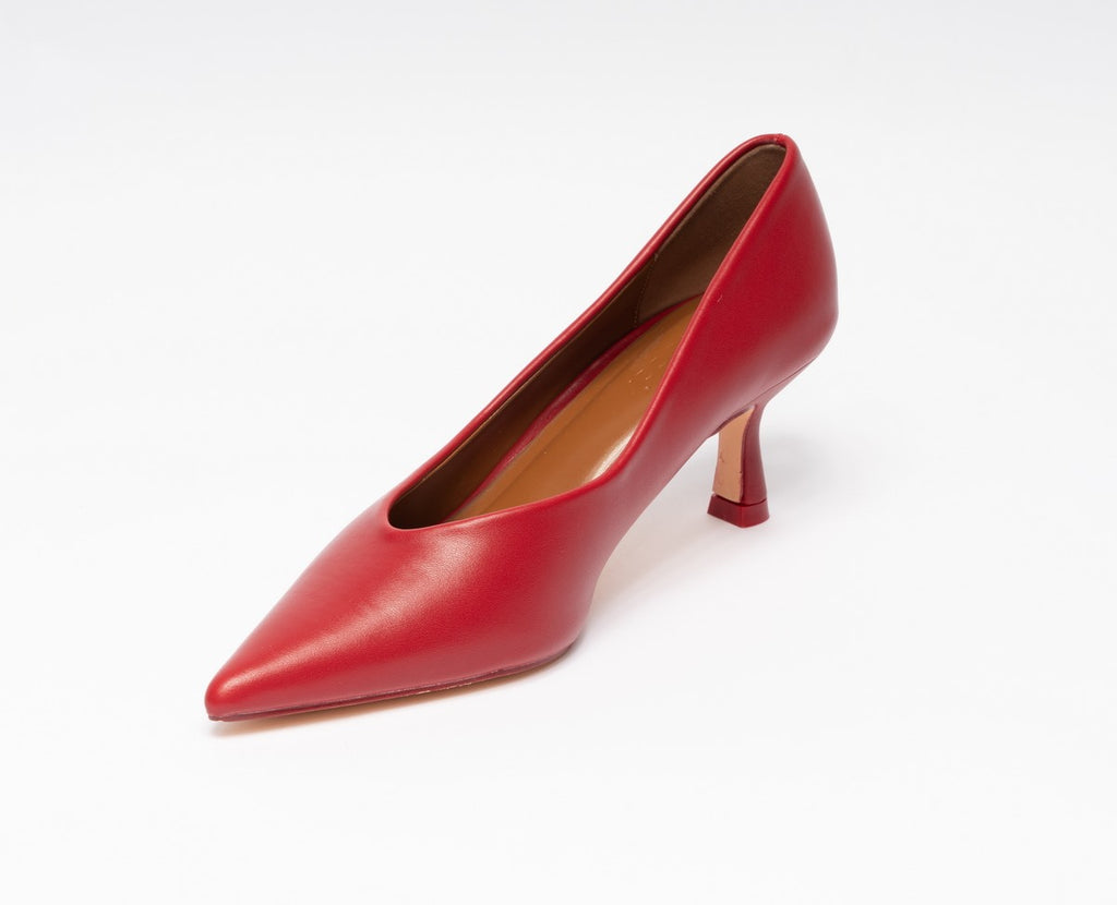 RED | Decolletè a punta in ecopelle liscia kitten heels