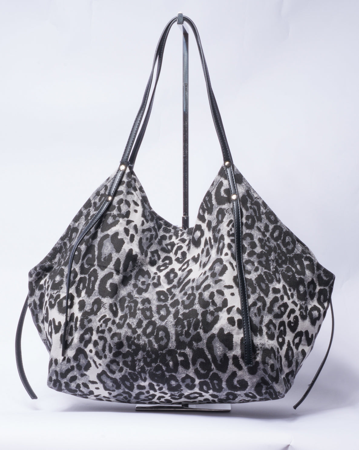 Borsa Shopper Animalier in Tessuto -  Maculato Grigio