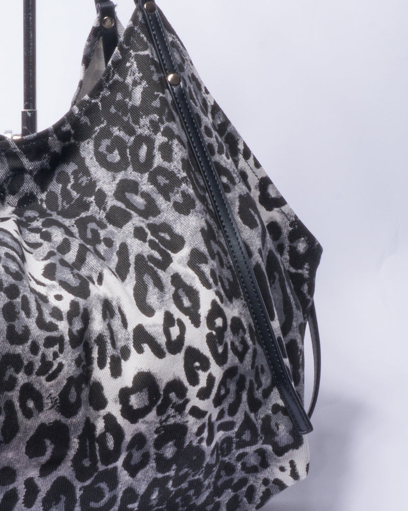 Borsa Shopper Animalier in Tessuto -  Maculato Grigio