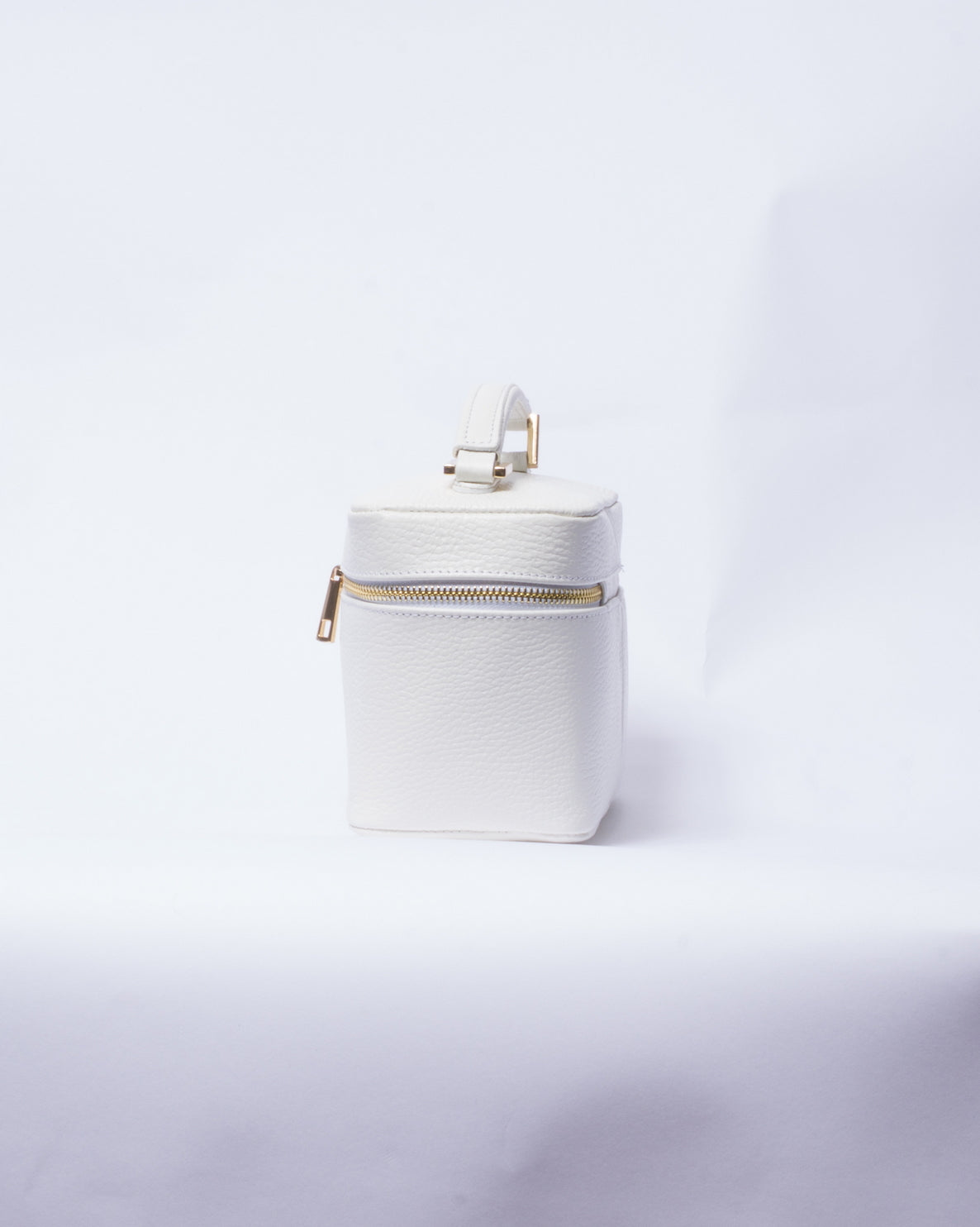 Borsa Beauty Case in Pelle con tracolla - Bianco