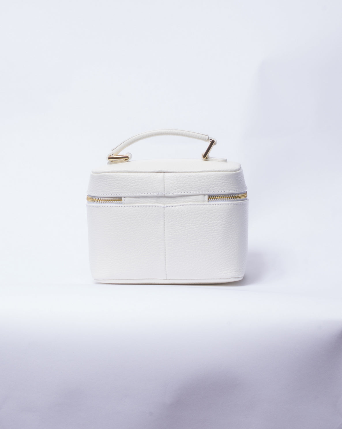 Borsa Beauty Case in Pelle con tracolla - Bianco