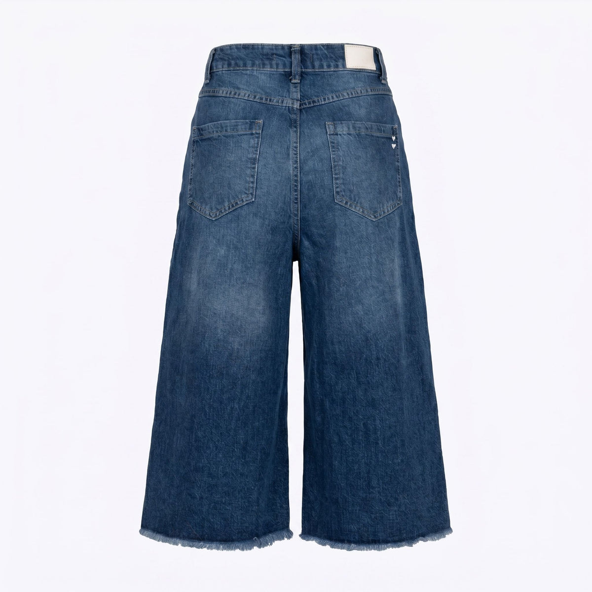 Please Bermuda Please di Jeans Largo con frange – Blu Denim - foto 1
