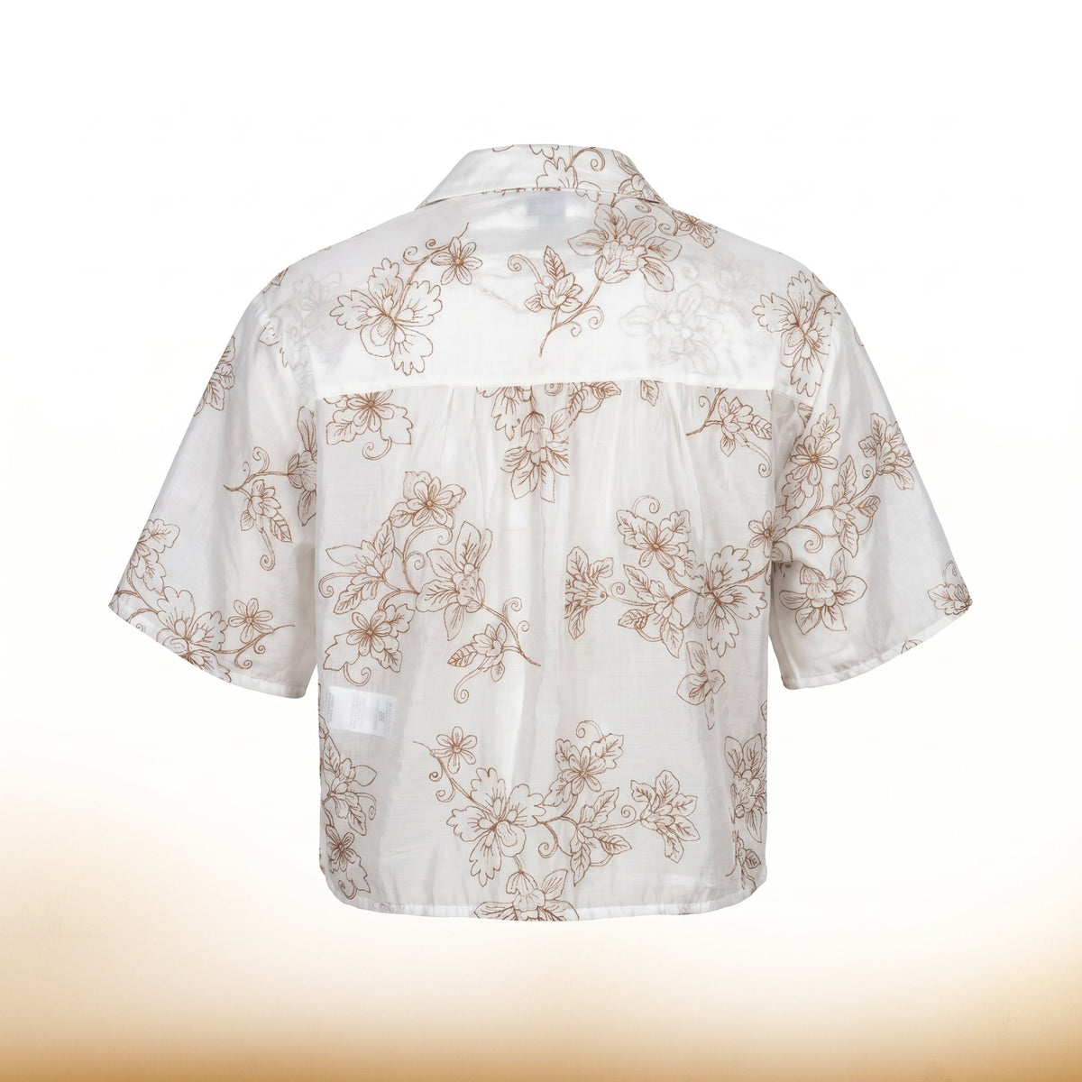 PLEASE Camicia Please Trasparente Ricamata a Fiori - Bianco - foto 2