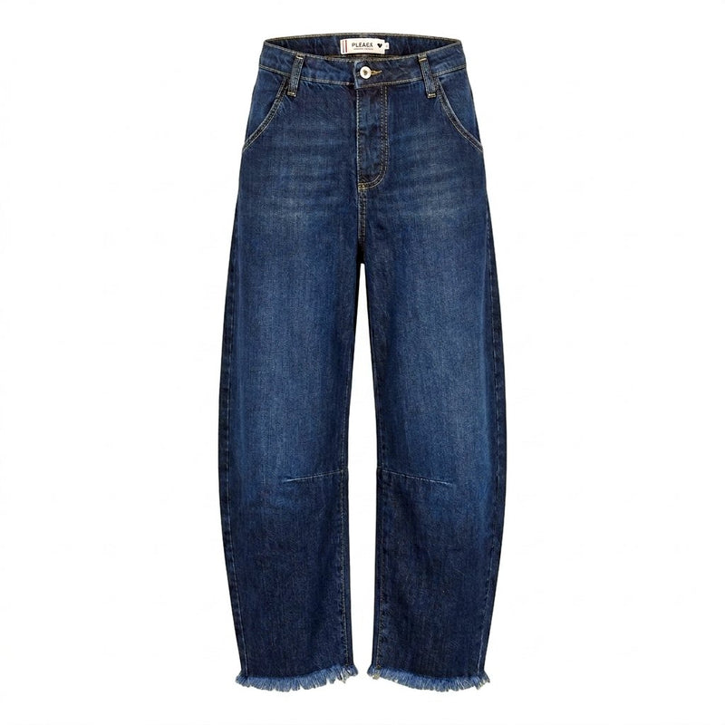 PLEASE Jeans Please BAGGY con Orlo Sfrangiato - Blu Denim - foto 1