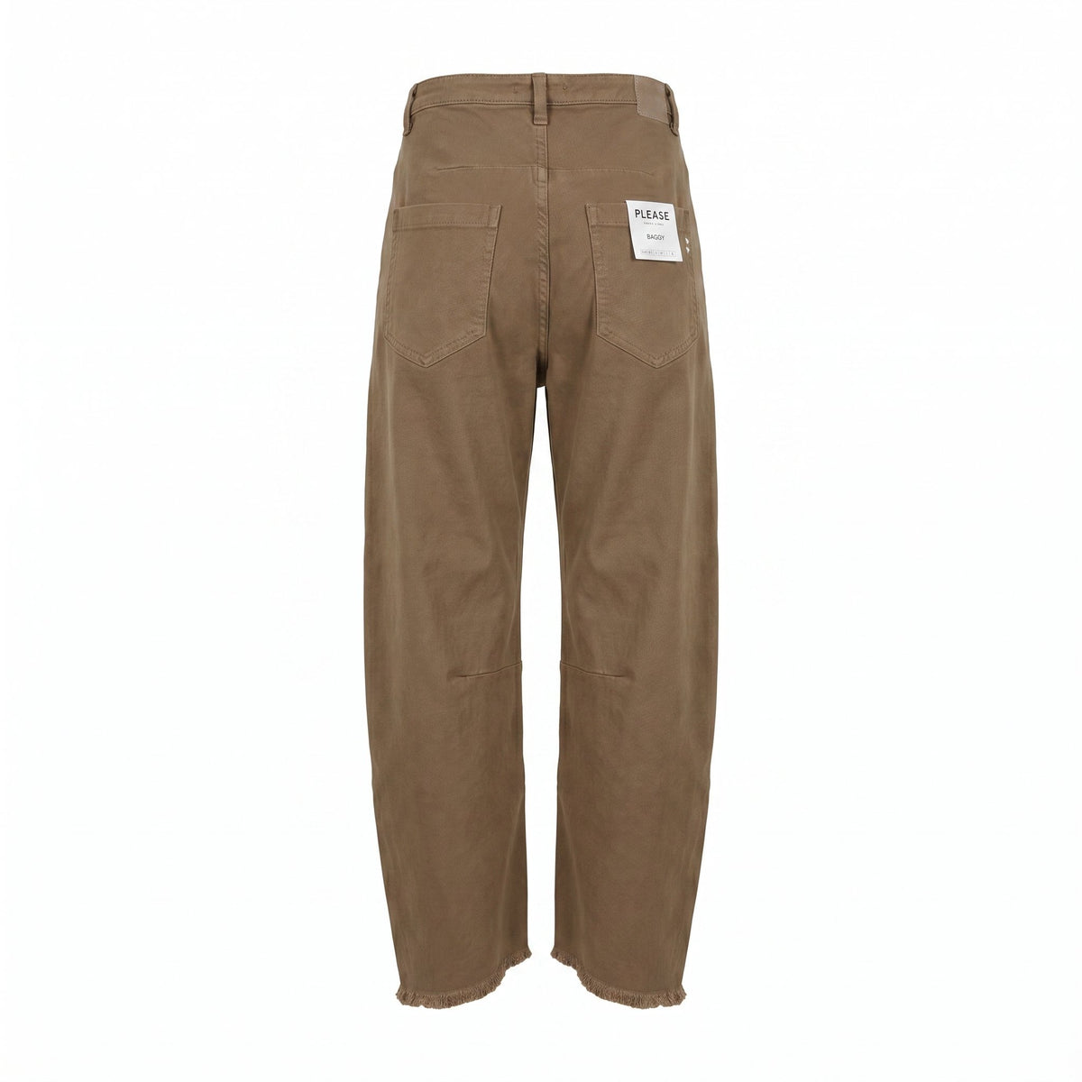 PLEASE Jeans Please Baggy  con Orlo Sfrangiato - Cammello - foto 3