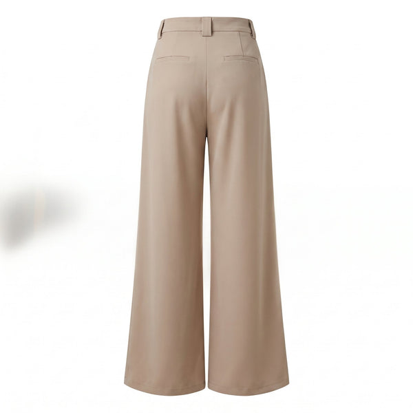 Please Pantaloni Please a Palazzo Fluidi a Vita Alta con Pinces - Beige - foto 1