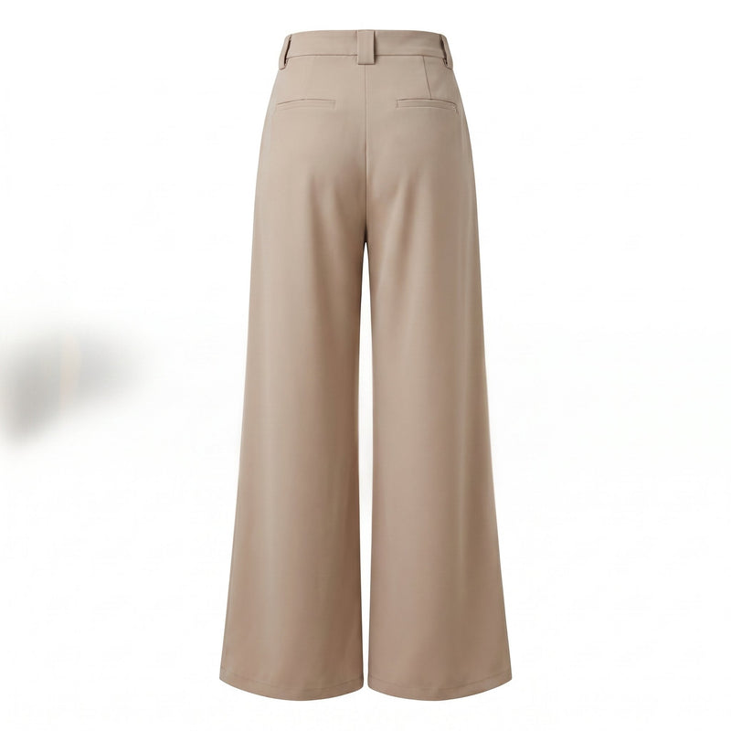 Please Pantaloni Please a Palazzo Fluidi a Vita Alta con Pinces - Beige - foto 1