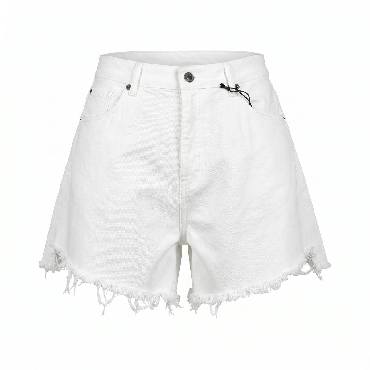 Please Shorts Please in Denim con Frange - Bianco - foto 1