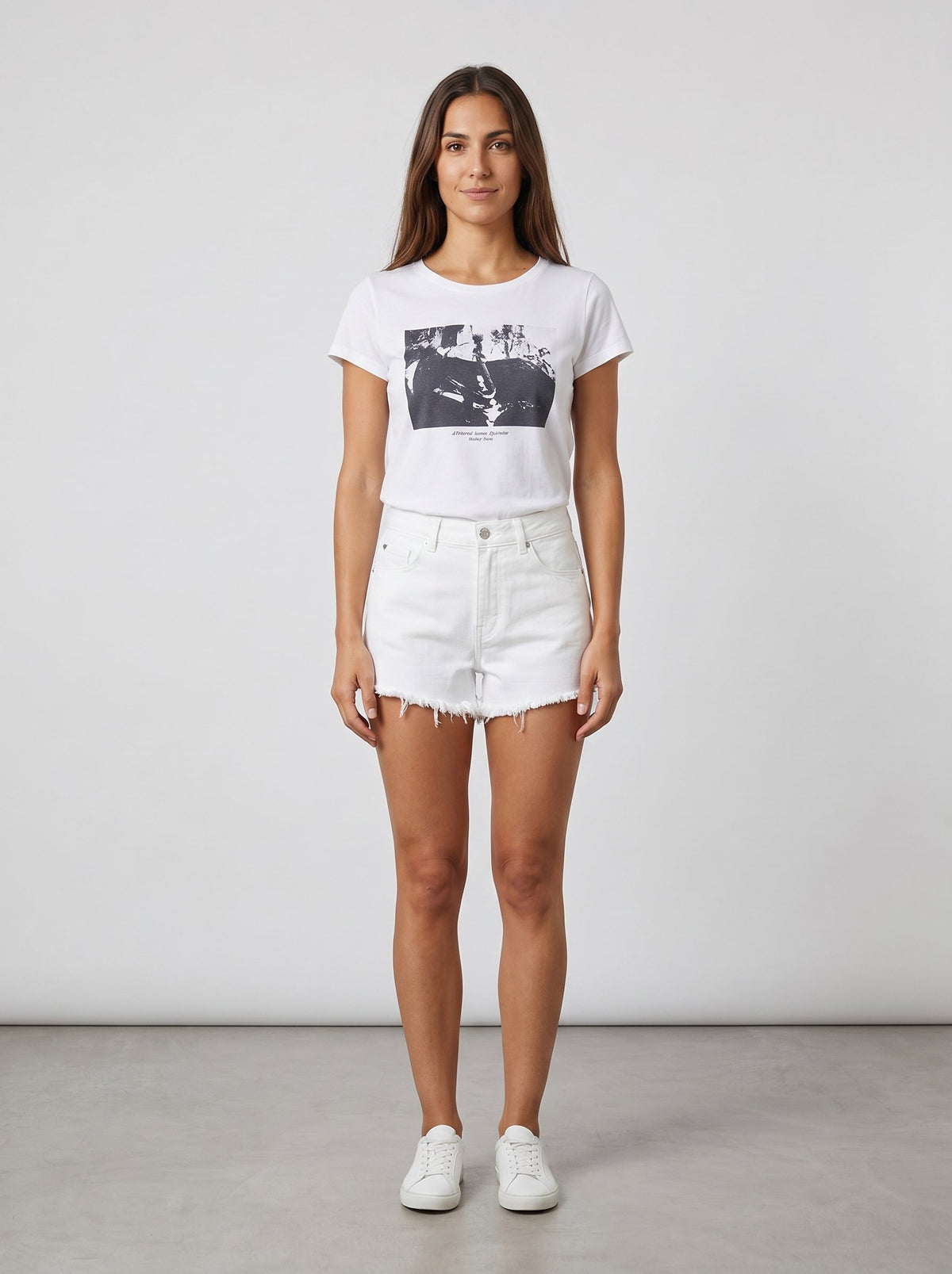 Please Shorts Please in Denim con Frange - Bianco - foto 3