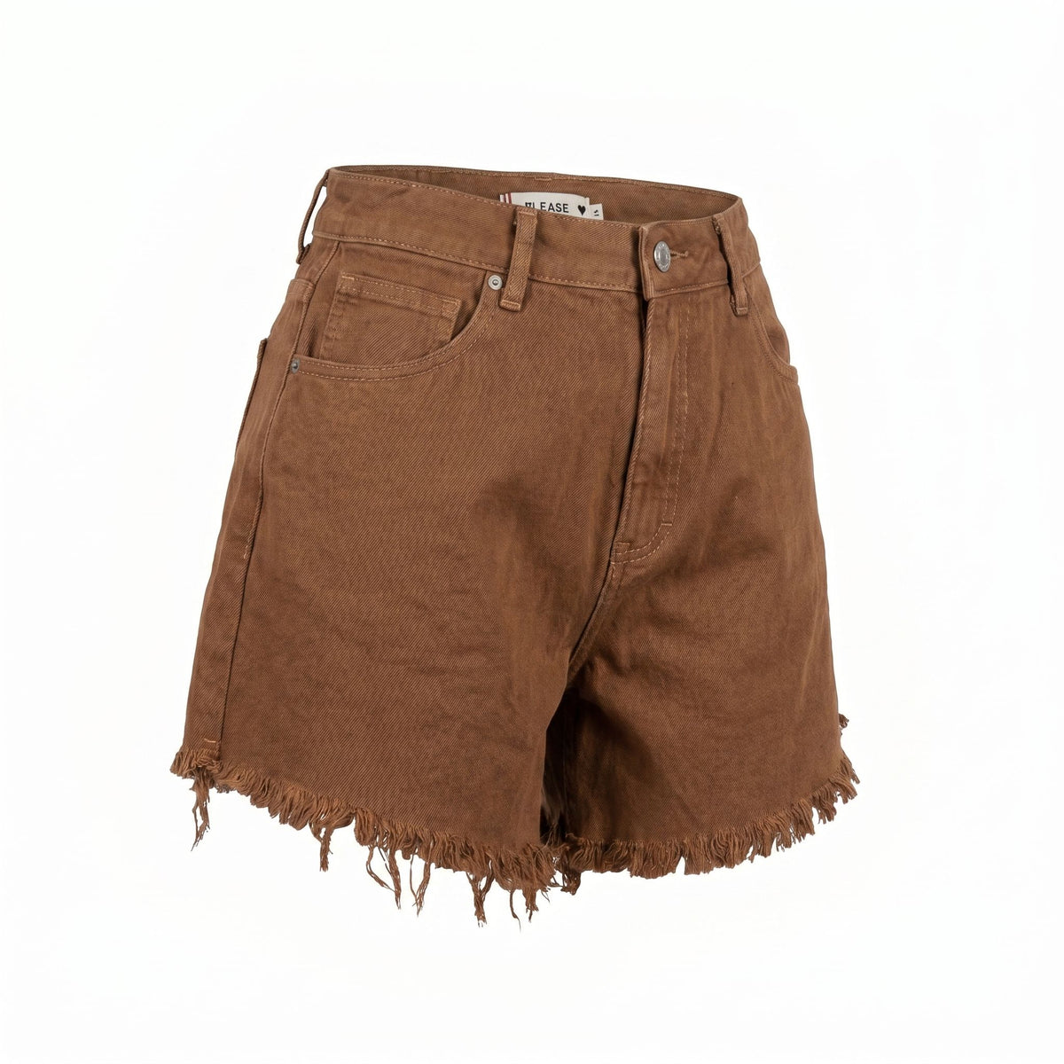 Please Shorts Please in Denim con Frange - Marrona - foto 1