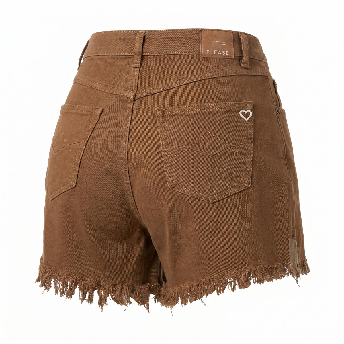Please Shorts Please in Denim con Frange - Marrona - foto 2