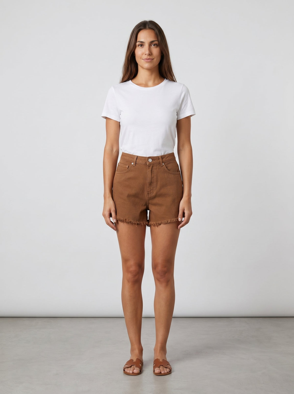 Please Shorts Please in Denim con Frange - Marrona - foto 3