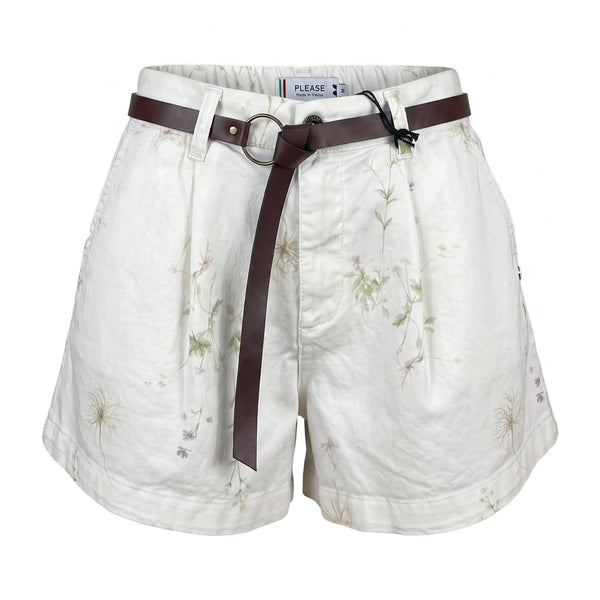 PLEASE Shorts regular-fit con cintura e stampa delicata - Panna - foto 1