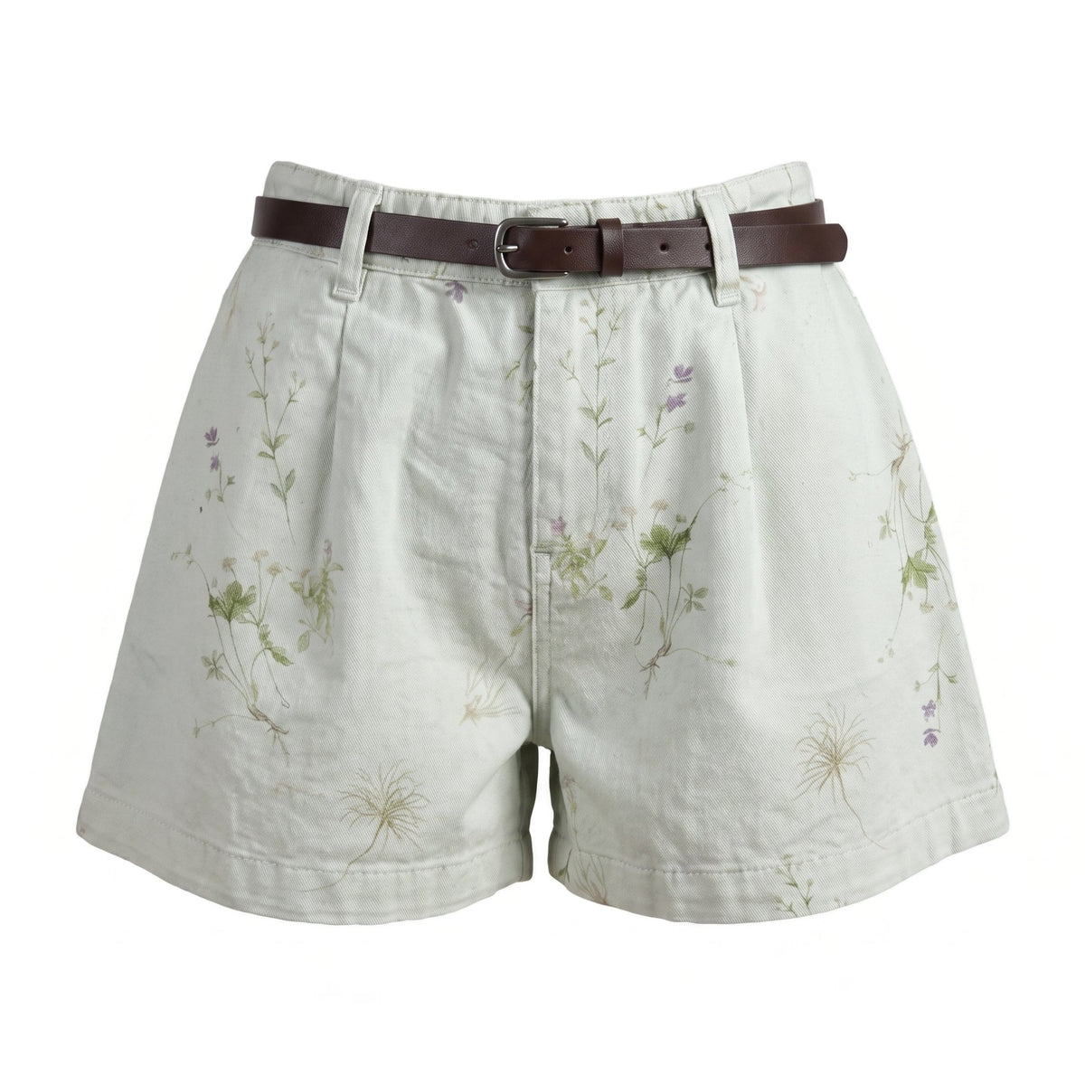 PLEASE Shorts regular-fit con cintura e stampa delicata - Panna - foto 2
