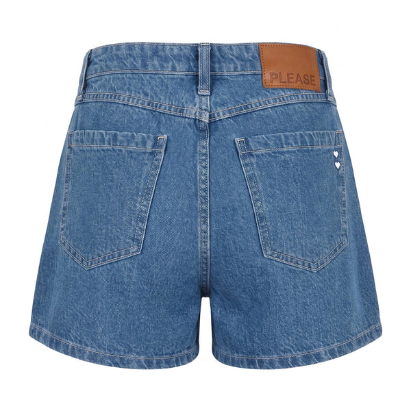 PLEASE ShortsPlease  di Jeans a Vita Alta - Blu Denim - foto 1