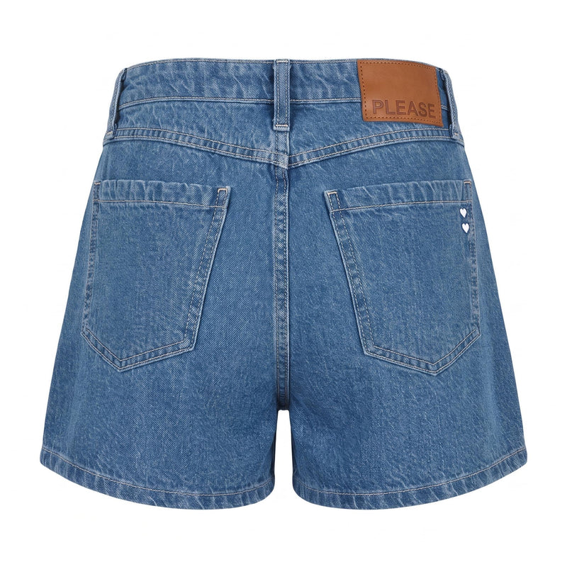 PLEASE ShortsPlease  di Jeans a Vita Alta - Blu Denim - foto 1