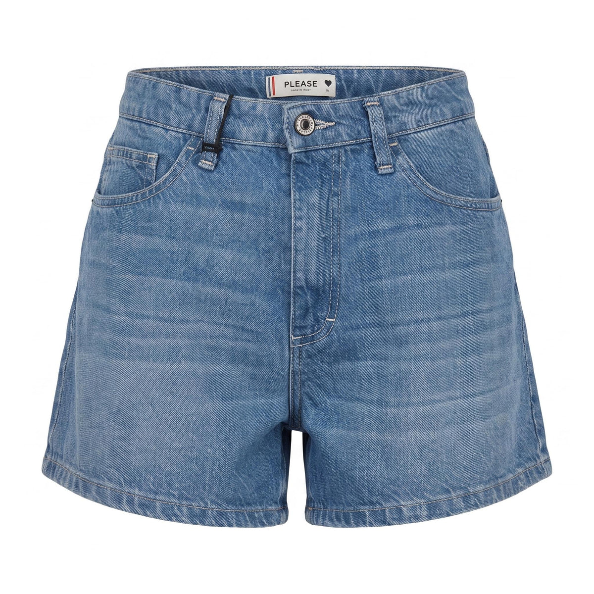 PLEASE ShortsPlease  di Jeans a Vita Alta - Blu Denim - foto 2