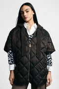 Giacca trapuntata corta con zip e cappuccio - Please - Moro