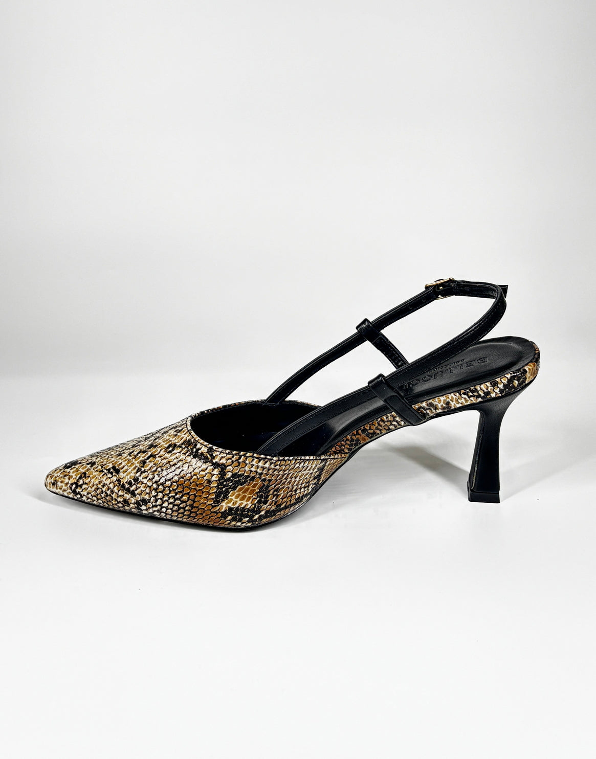 Décolleté slingback con stampa pitonata