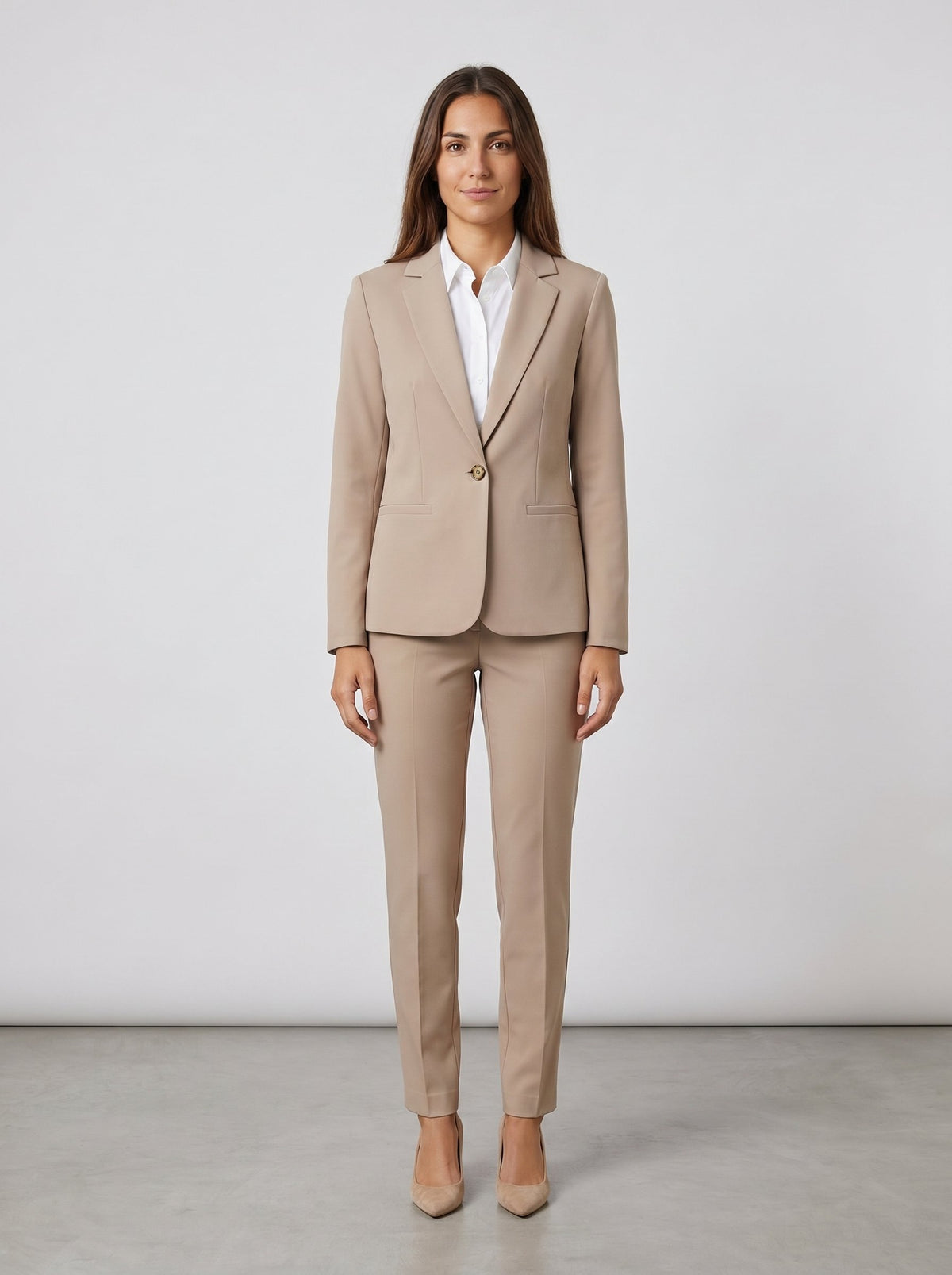 Sstore Blazer Monopetto Fluido Donna con Bottone Singolo - Beige - foto 3