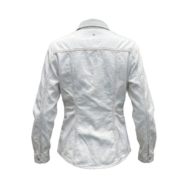 Sstore Camicia in Jeans Please Slim Fit con Fianchi Arricciati - Panna - foto 1