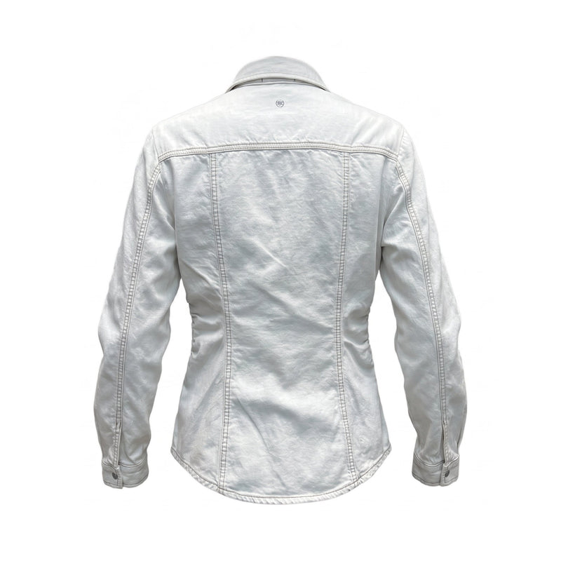 Sstore Camicia in Jeans Please Slim Fit con Fianchi Arricciati - Panna - foto 1