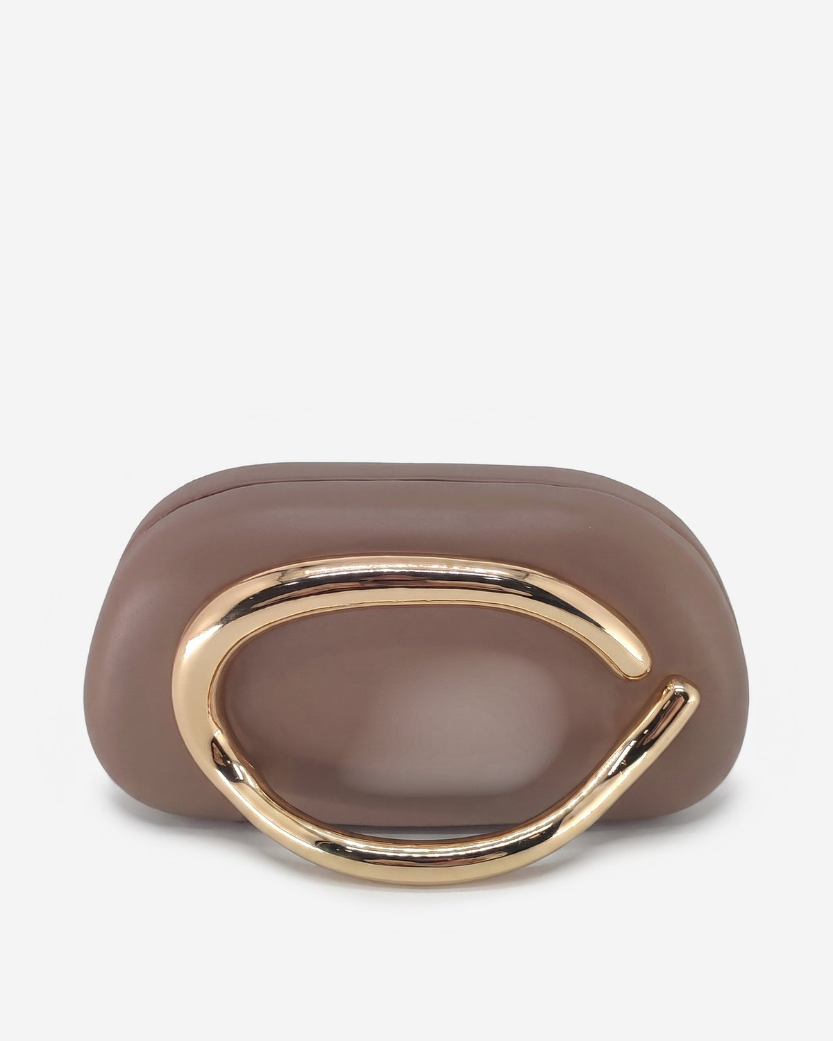 Clutch Rigida con Dettaglio Dorato Scultoreo – Beige Sstore