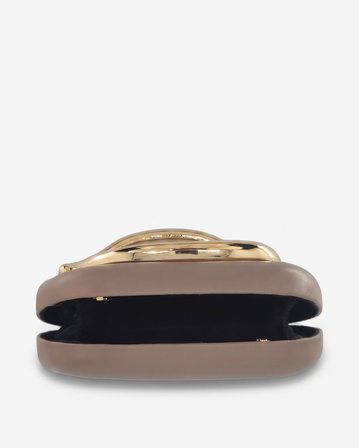 Clutch Rigida con Dettaglio Dorato Scultoreo – Beige Sstore